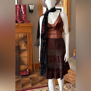 #134 Gorgeous Tafeta And Sequin Skirt Size Small